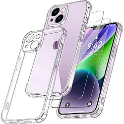 Coque antichoc pour iPhone 14 (6,1") et 2 Verres Trempé Film Protection Ecran Little Boutik®