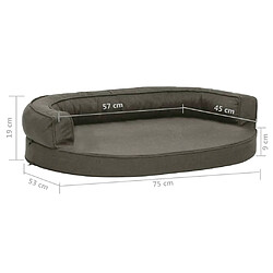 Acheter vidaXL Matelas de lit ergonomique pour chien 75x53 cm Aspect de lin