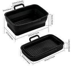 Avis INF Bol carré pliable en silicone pour friteuse à air, paquet de 2 Black