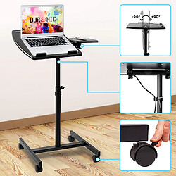 Duronic Table de travail mobile assis-debout WPS17 | Podium à roulettes | Deux plateformes indépendantes pour PC et souris | Hauteur ajustable 67,5 – 100 cm | 10 kg | Idéal pour les présentations