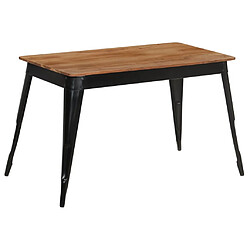 Maison Chic Table de salle à manger,Table à dîner Bois d'acacia et acier 120x60x76 cm -GKD83184