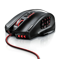 CSL-Computer 16000 dpi Souris Laser de Gaming - 18 Touches - Haute précision - Éclairage LED configurable - Technologie de capteurs Avago - MMO Gaming - Logiciel Inclus Touches programmables