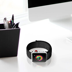 Acheter Avizar Bracelet Apple Watch 42 et 44 mm Velcro en Nylon Tissé - Noir