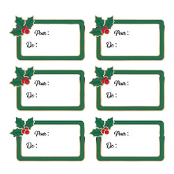 Tim&Puce Mes 12 petites etiquettes adhesives houx de noel