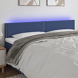 Maison Chic Tête de lit moderne à LED lumineuse pour chambre - Décoration de lit Bleu 160x5x78/88 cm Tissu -MN60088