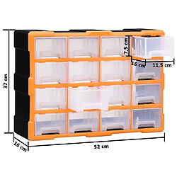 vidaXL Organisateur multi-tiroirs avec 16 tiroirs centraux 52x16x37 cm pas cher