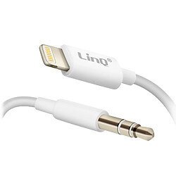 Câble Auxiliaire iPhone iPad iPod vers Jack 3.5mm avec Télécommande LinQ Blanc