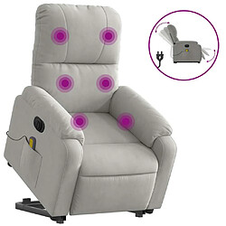 vidaXL Fauteuil inclinable de massage électrique gris clair