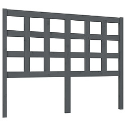 vidaXL Tête de lit Gris 125,5x4x100 cm Bois massif de pin