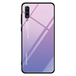 Wewoo Coque Pour Galaxy A70 Etui en verre de couleur dégradée violet clair