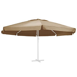 vidaXL Tissu de remplacement pour parasol d'extérieur Taupe 600 cm