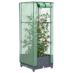 vidaXL Jardinière surélevée avec housse aspect rotin 40x40x123 cm