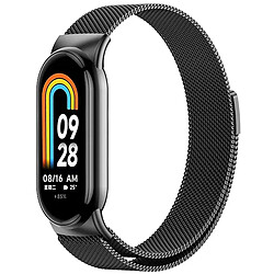 PHONECARE Bracelet Milanese Loop Fermoir Magnétique pour Xiaomi Mi Band 8 - Noir