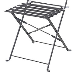 Mes Lot de 4 chaises de jardin pliables en métal gris anthracite