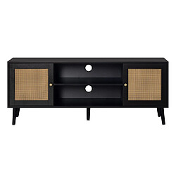 Bestmobilier Goto - meuble tv - noir - 140 cm Goto - meuble tv - noir - 140 cm - Noir