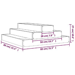 vidaXL Jardinière 80x80x27 cm Bois massif de pin pas cher