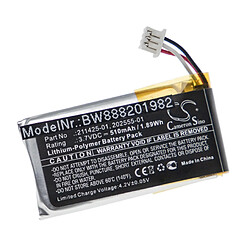 vhbw batterie compatible avec Plantronics Savi W8210, 8210 casque écouteurs casque micro sans fil (510mAh, 3,7V, Li-polymère)