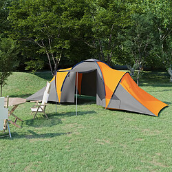 vidaXL Tente de camping pour 6 personnes gris et orange