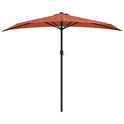 Avis Maison Chic Parasol Jardin | Parasol de balcon et mat en aluminium Terre cuite 270x144x222cm - GKD47695