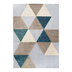 Thedecofactory DEHORS-DEDANS LOSANGE - Tapis pour intérieur-extérieur beige et bleu 120x170