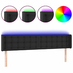 Maison Chic Tête de lit scandinave à LED,meuble de chambre Noir 163x16x78/88 cm Similicuir -MN76022