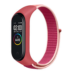 Bracelet en nylon réglable pour votre Xiaomi Mi Band 3/4/5/6/7 - rouge grenat