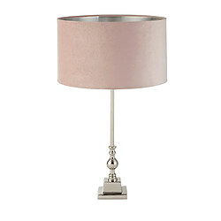 Searchlight Lampe de Table Chrome, Abat-Jour en Velours Rose