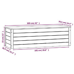 vidaXL Boîte de rangement Blanc 109x36,5x33 cm Bois massif de pin pas cher