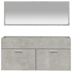 Maison Chic Armoire de bain à miroir,Meuble haut de rangement de salle de bain gris béton bois d'ingénierie -GKD710268 pas cher