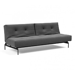 Inside 75 Canapé convertible lit 115x210 cm ILB 200 acier noir tissu Mahoga Seal Grey