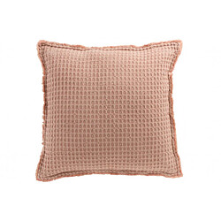 Dansmamaison Coussin Gaufre Coton Rose Clair