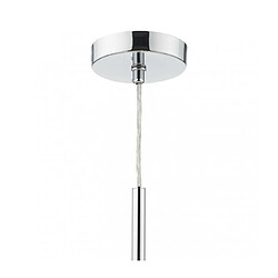 Luminaire Center Suspension Ronda gris doux et chrome poli 3 ampoules