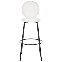 Beliani Tabouret de bar Set de 2 Bouclé Blanc EMERY pas cher