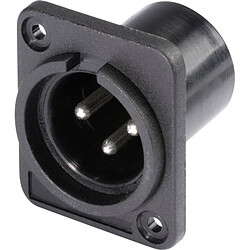 XLR Bride mâle contacts droits Hicon HI-X3DM-P Nombre de pôles: 3 noir 1 pc(s)