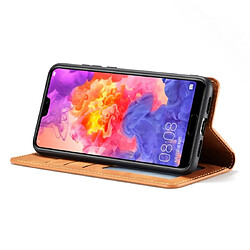 Wewoo Housse Coque Pour Huawei P20 Forwenw Dream Series Oil Edge Fort Magnetism Étui à rabat horizontal en cuir avec support et fentes cartes et portefeuille et cadre photo marron pas cher