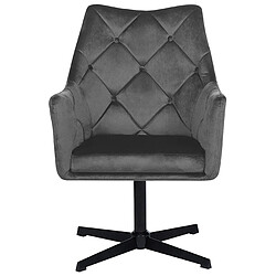 Acheter Beliani Fauteuil VAKSALA Velours Gris foncé