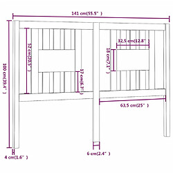 Acheter vidaXL Tête de lit Blanc 141x4x100 cm Bois massif de pin