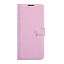 Etui en PU texture litchi, fermeture magnétique rose pour Samsung Galaxy S22 Ultra