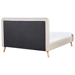 Beliani Lit double en tissu beige 160x200 cm RENNES pas cher