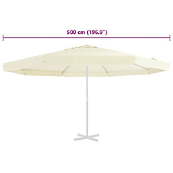 Avis vidaXL Tissu de remplacement pour parasol d'extérieur Sable 500 cm