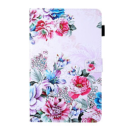 Etui en PU Titulaire de la carte d'impression de motifs antichoc fleur colorée pour votre Samsung Galaxy Tab A7 Lite 8.7 (2021) T220/T225