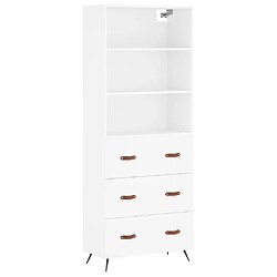 vidaXL Buffet haut Blanc 69,5x34x180 cm Bois d'ingénierie