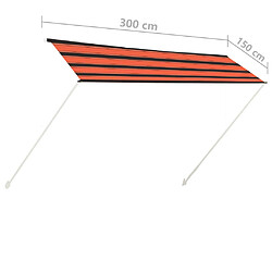 vidaXL Auvent rétractable 300x150 cm Orange et marron pas cher