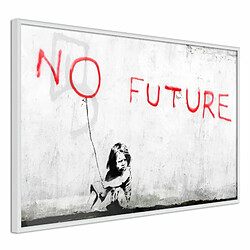 Paris Prix Affiche Murale Encadrée Banksy No Future 90 x 60 cm Blanc