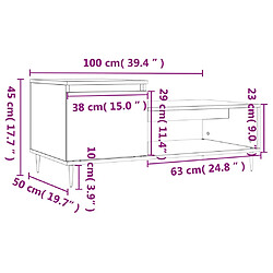 vidaXL Table basse Gris béton 100x50x45 cm Bois d'ingénierie pas cher