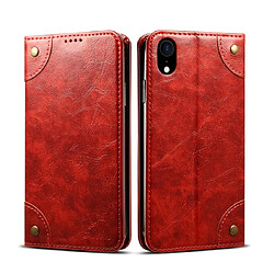 Wewoo Housse Coque Pour iPhone XR Baroque Etui à rabat horizontal simpleavec porte-cartes et rouge