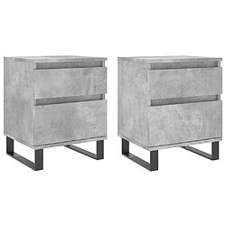 vidaXL Tables de chevet 2 pcs gris béton 40x35x50 cm bois d’ingénierie