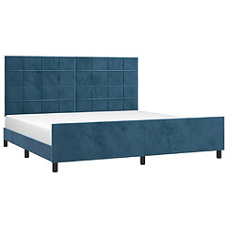 Avis Maison Chic Lit adulte - Cadre Structure de lit avec tête de lit Contemporain Bleu foncé 200x200 cm Velours -MN25337