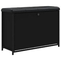 Maison Chic Banc à chaussures | Meuble de rangement à chaussures Meuble d'Entrée avec tiroir rabattable noir 82x32x56 cm -MN40260