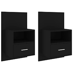 vidaXL Tables de chevet murales 2 pcs Noir